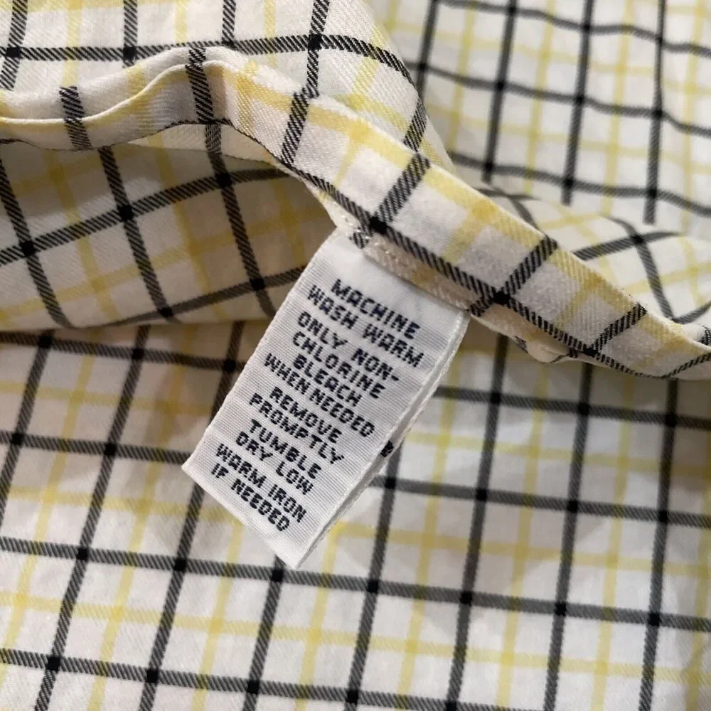 Polo Ralph Lauren Button Up Shirt Mens Extra Large Plaid 100%‎ Cotton Yellow